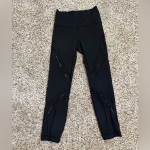 lululemon athletica Black High-Rise Leggings with Mesh Inset